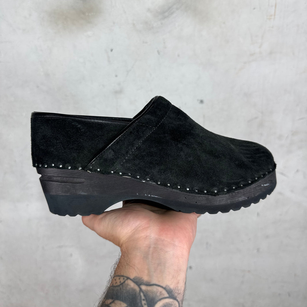 Needles Black Suede Clogs