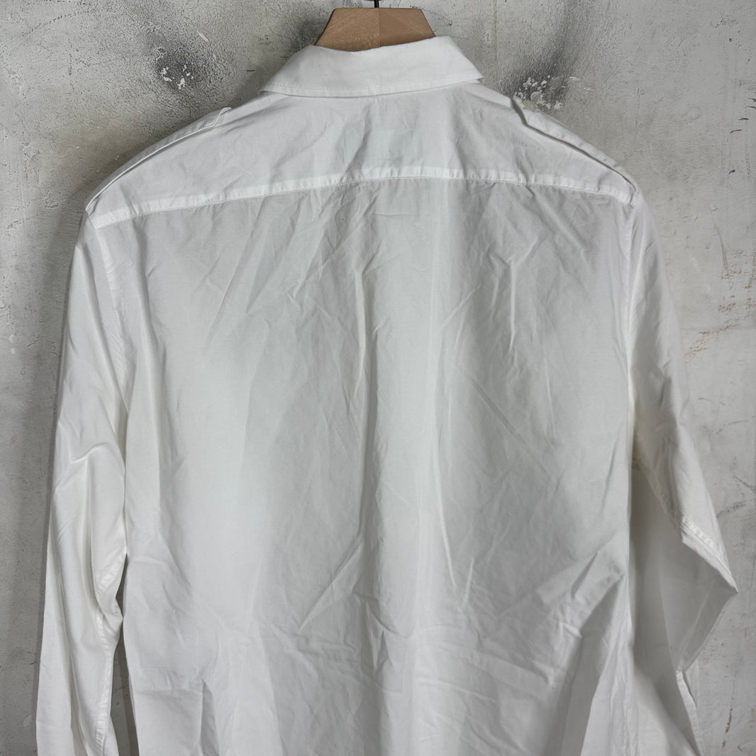 Prada White Epaulette Shoulder Shirt