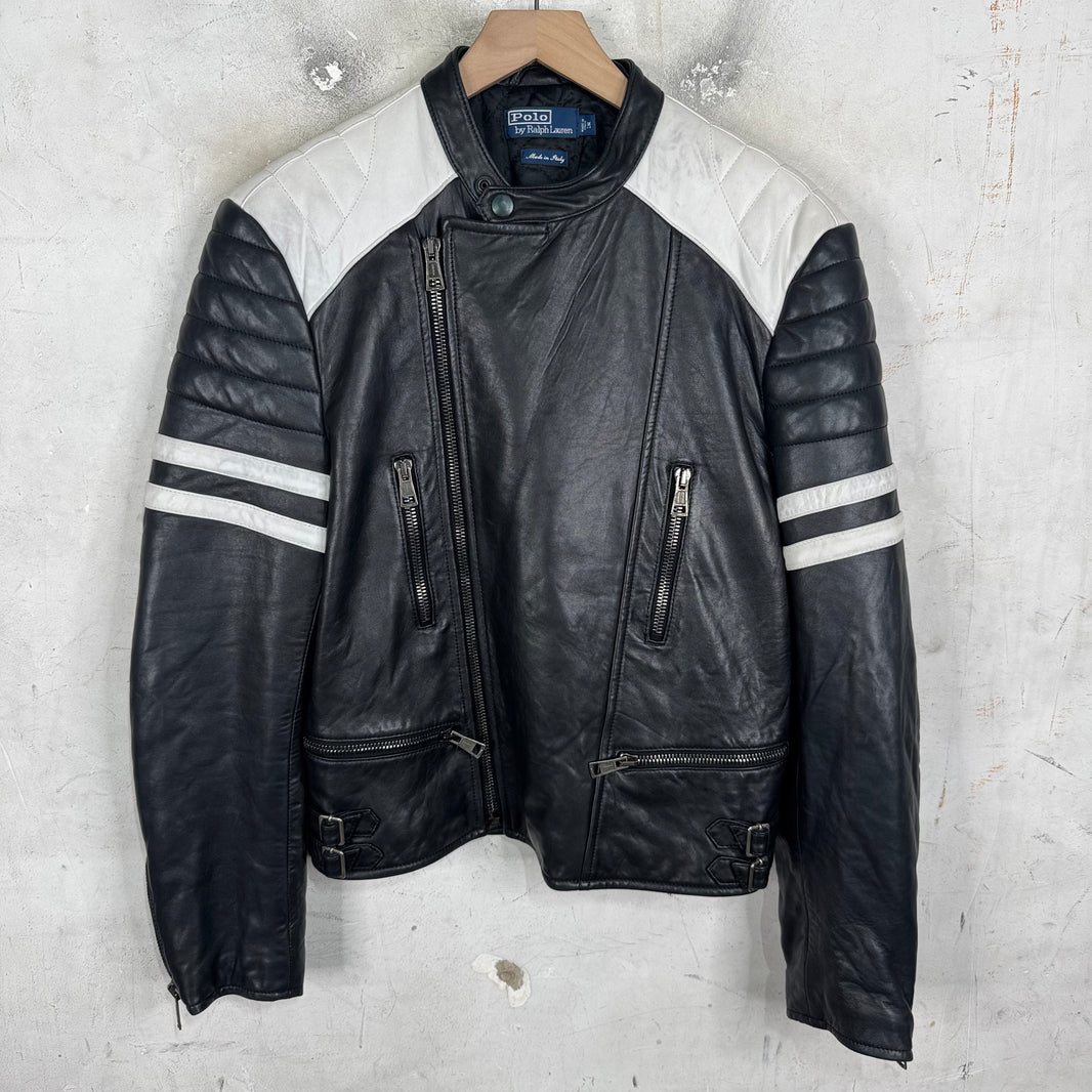Ralph Lauren Lambskin Quilted Moto Jacket