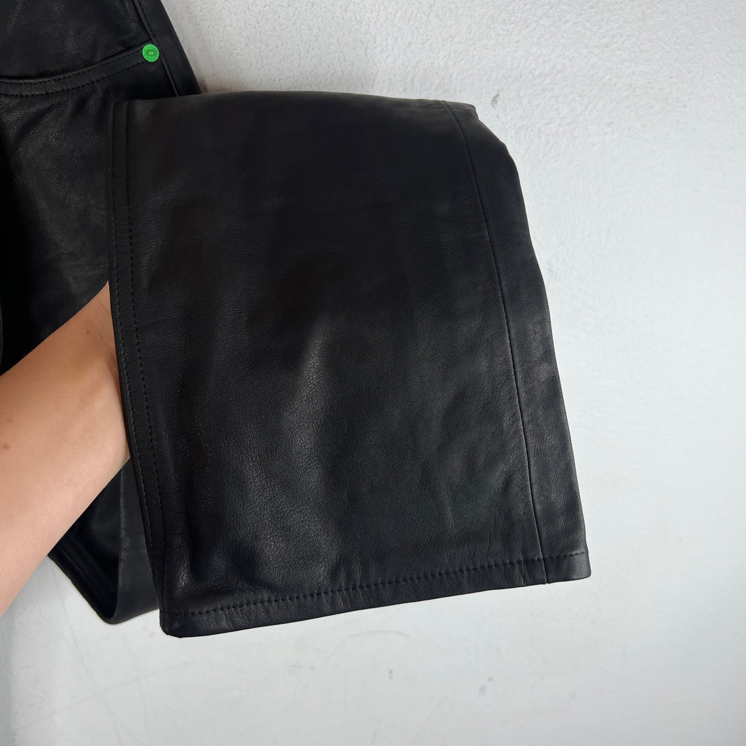 Endless Denim Black/Green Leather Pants