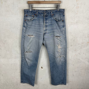 Vintage Levis 501xx Medium Wash Ripped Jeans