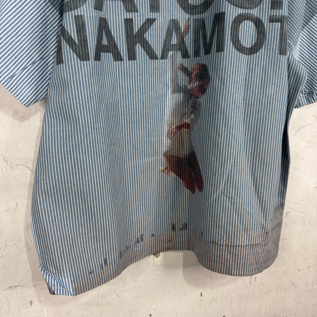Satoshi Nakamoto Pinstriped Moto Q-Zip Shirt
