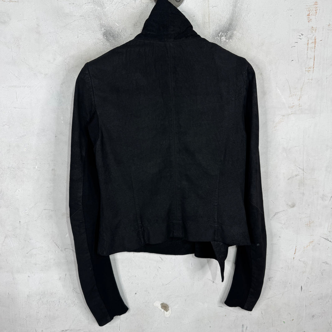 Rick Owens Asymmetrical Blistered Leather Jacket