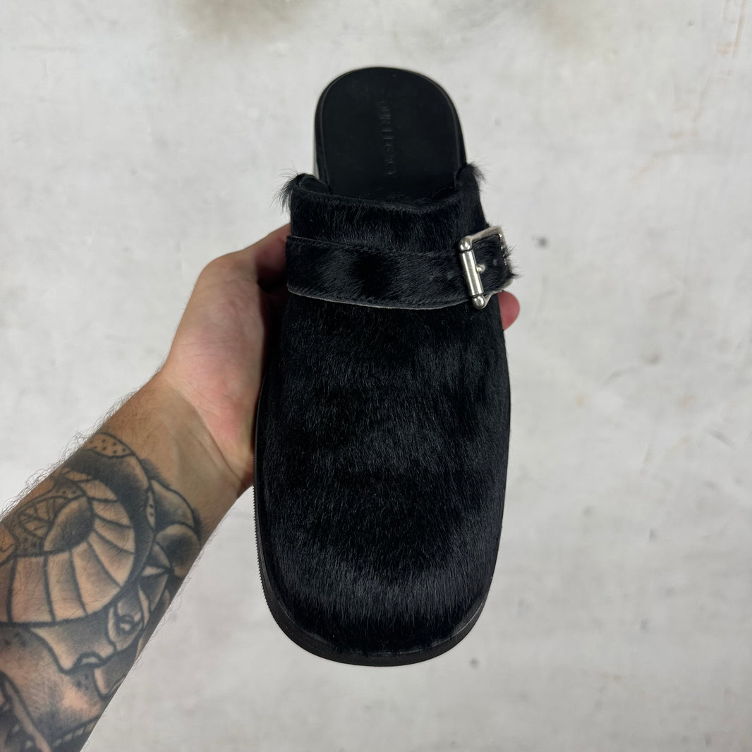 Our Legacy Black Ponyhair Camion Mules