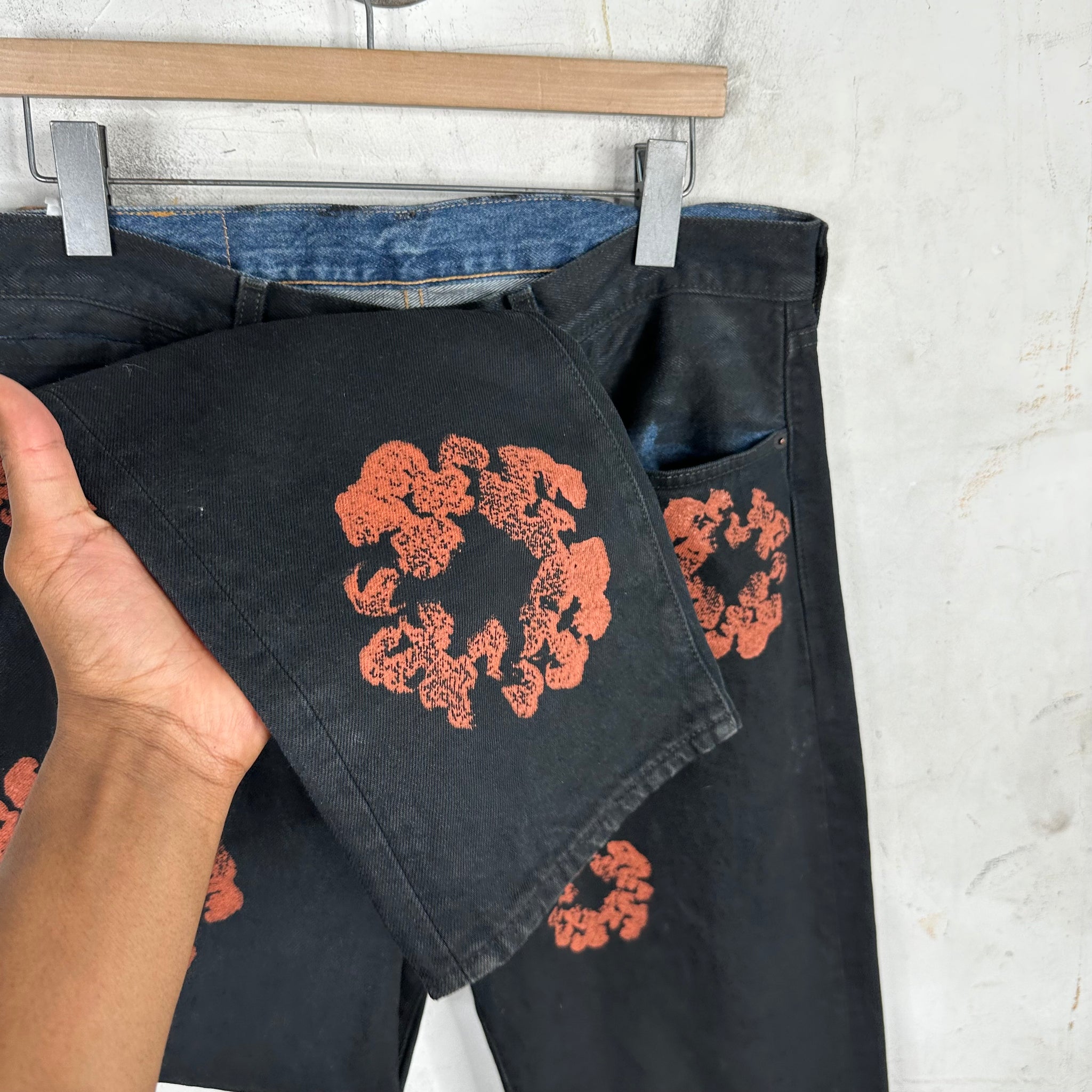 Denim Tears Painted Black Wreath Jeans www.Lukes.store