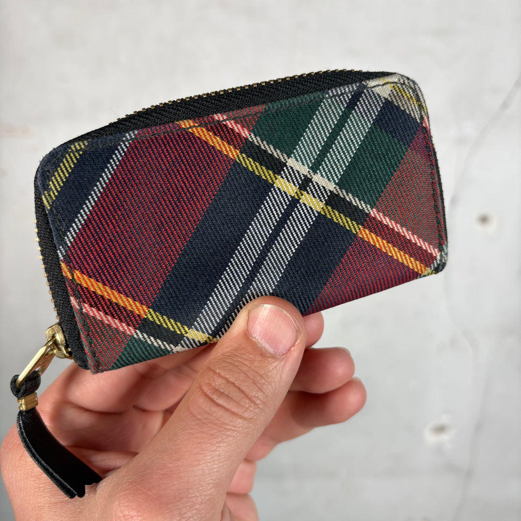 CDG Plaid Small Zip Wallet
