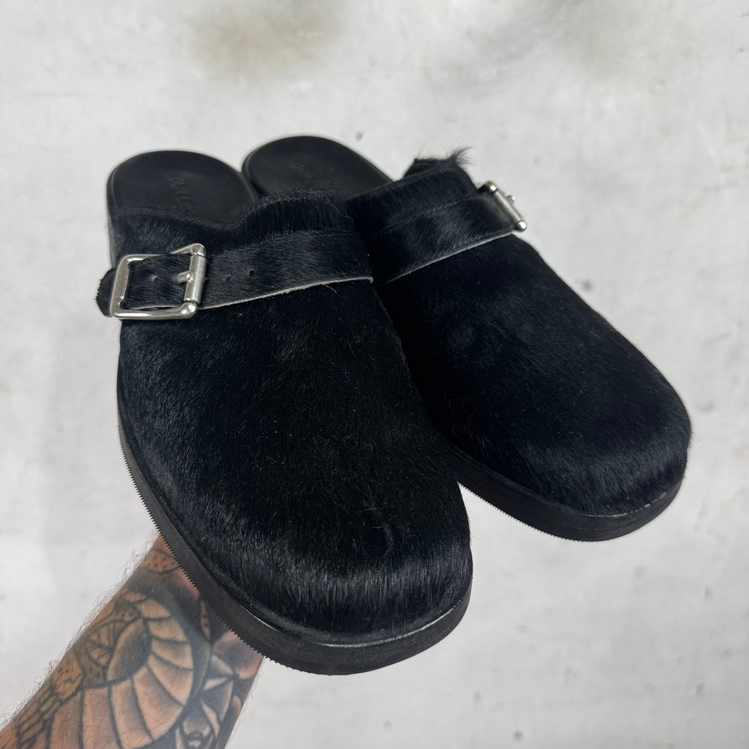 Our Legacy Black Ponyhair Camion Mules