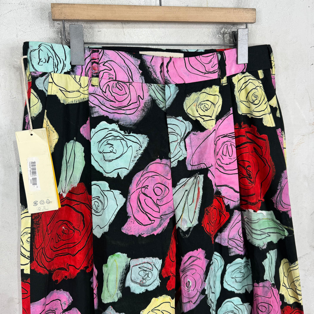 Marni Floral Pleated Loose Trousers