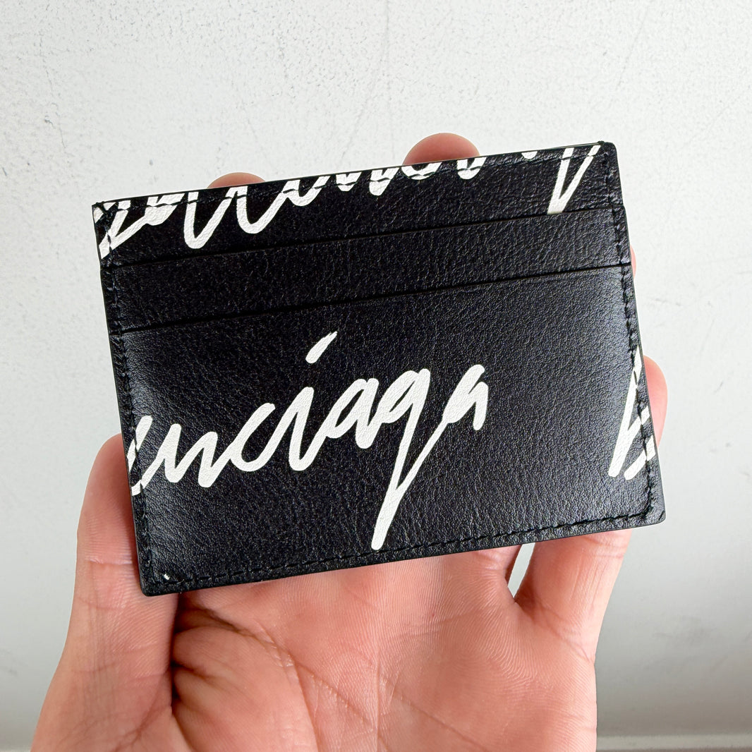 Balenciaga Cursive Logo Card Holder