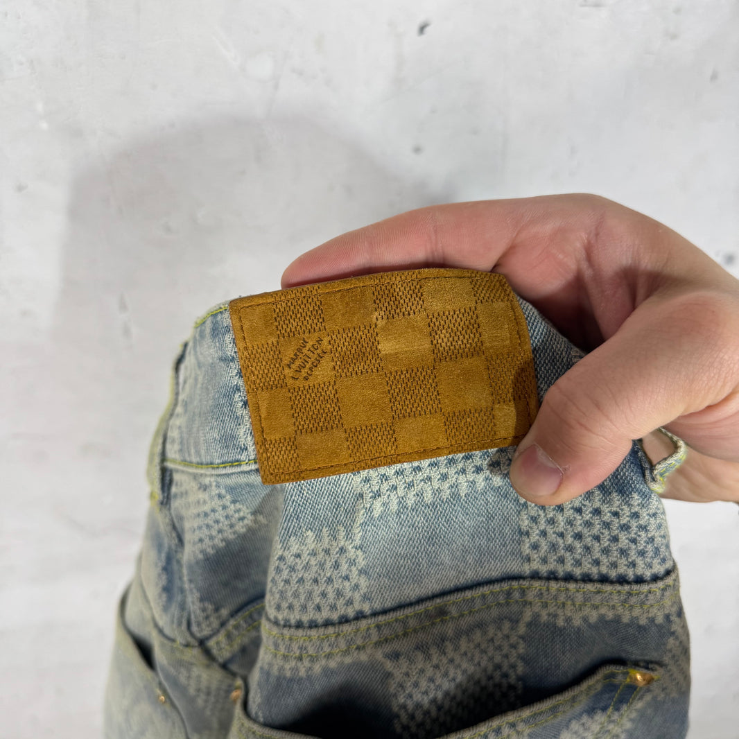 Louis Vuitton Lightwash Damier Skater Jeans