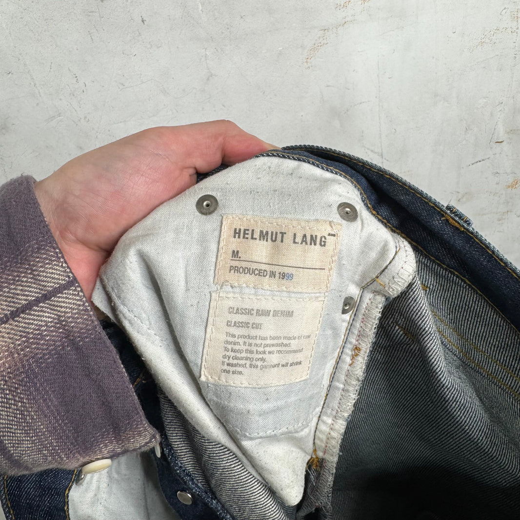 Helmut Lang Raw Hemmed Slim Straight Jeans