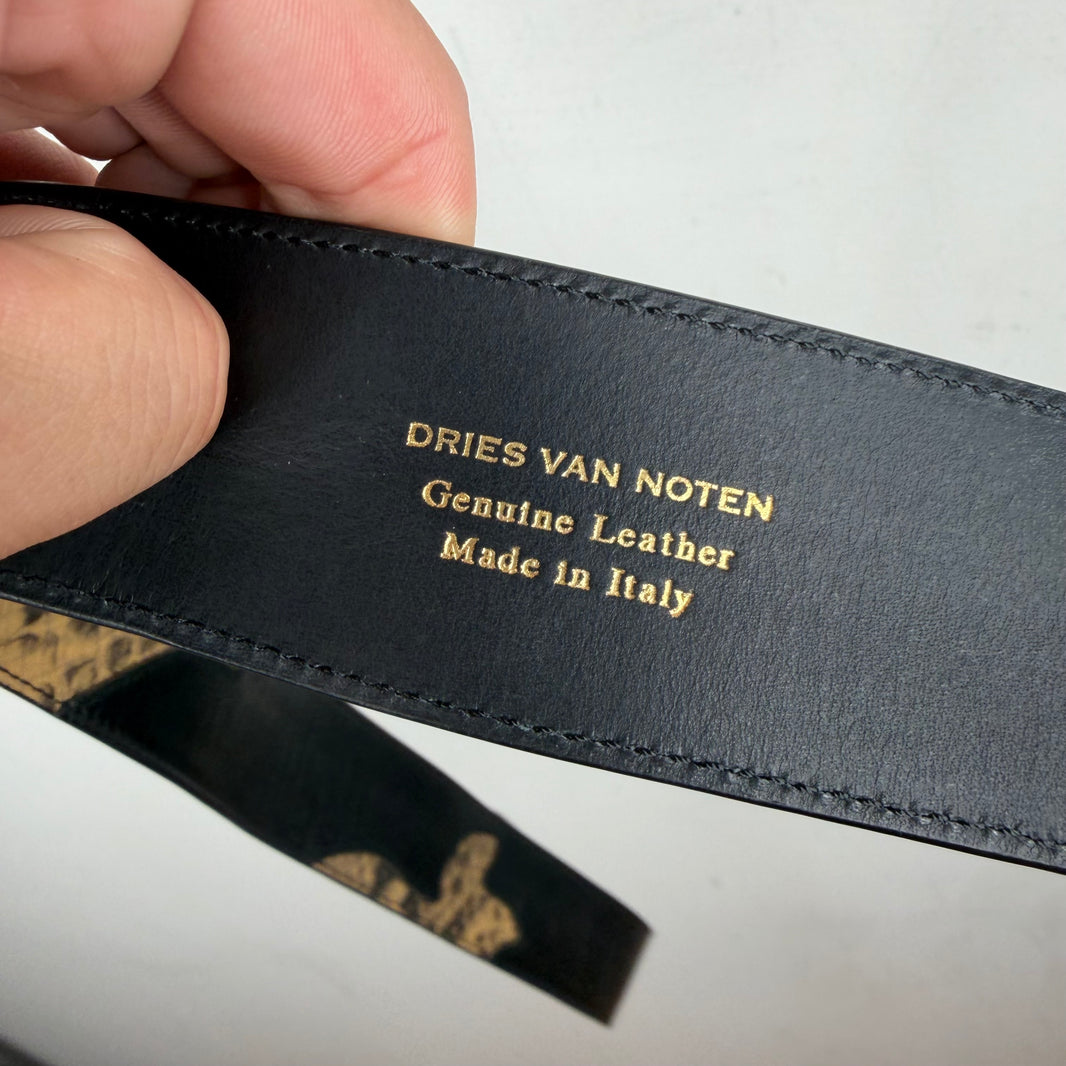 Dries Van Noten Snakeskin Western Belt