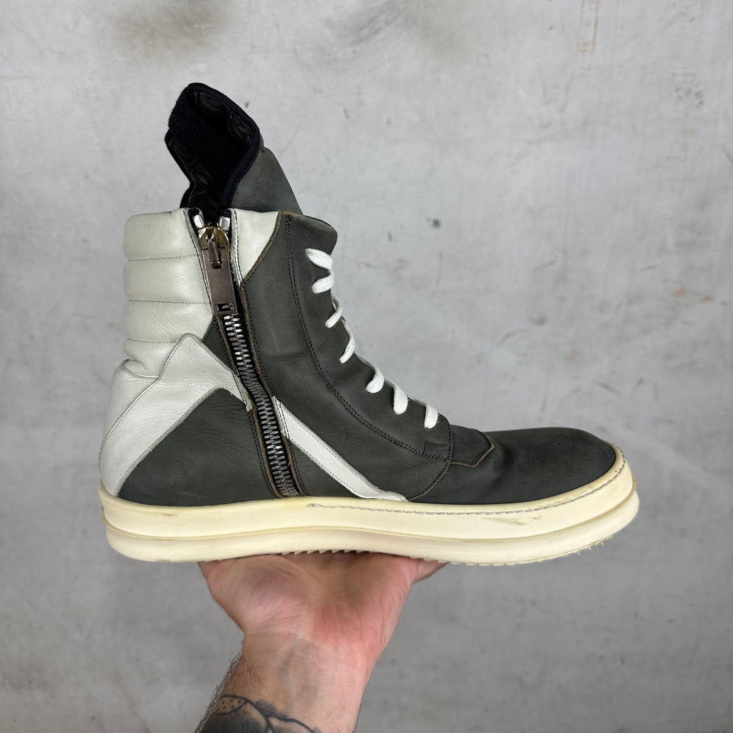 Rick Owens Grey Brushed Leather Geobaskets