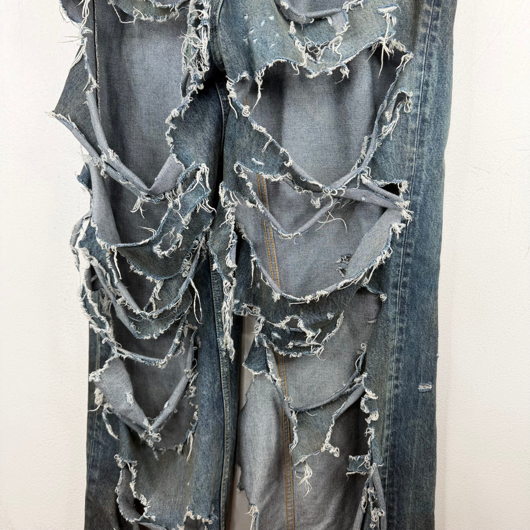 Balenciaga Destroyed Blue Jeans