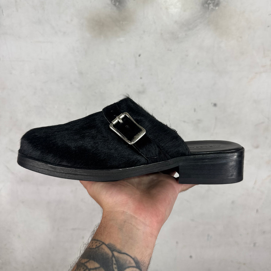 Our Legacy Black Ponyhair Camion Mules