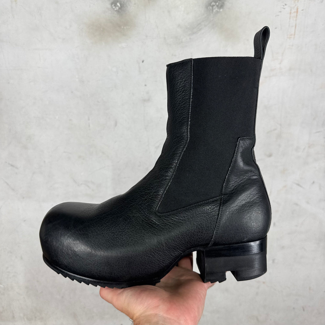 Rick Owens Black Leather Ballast Boots