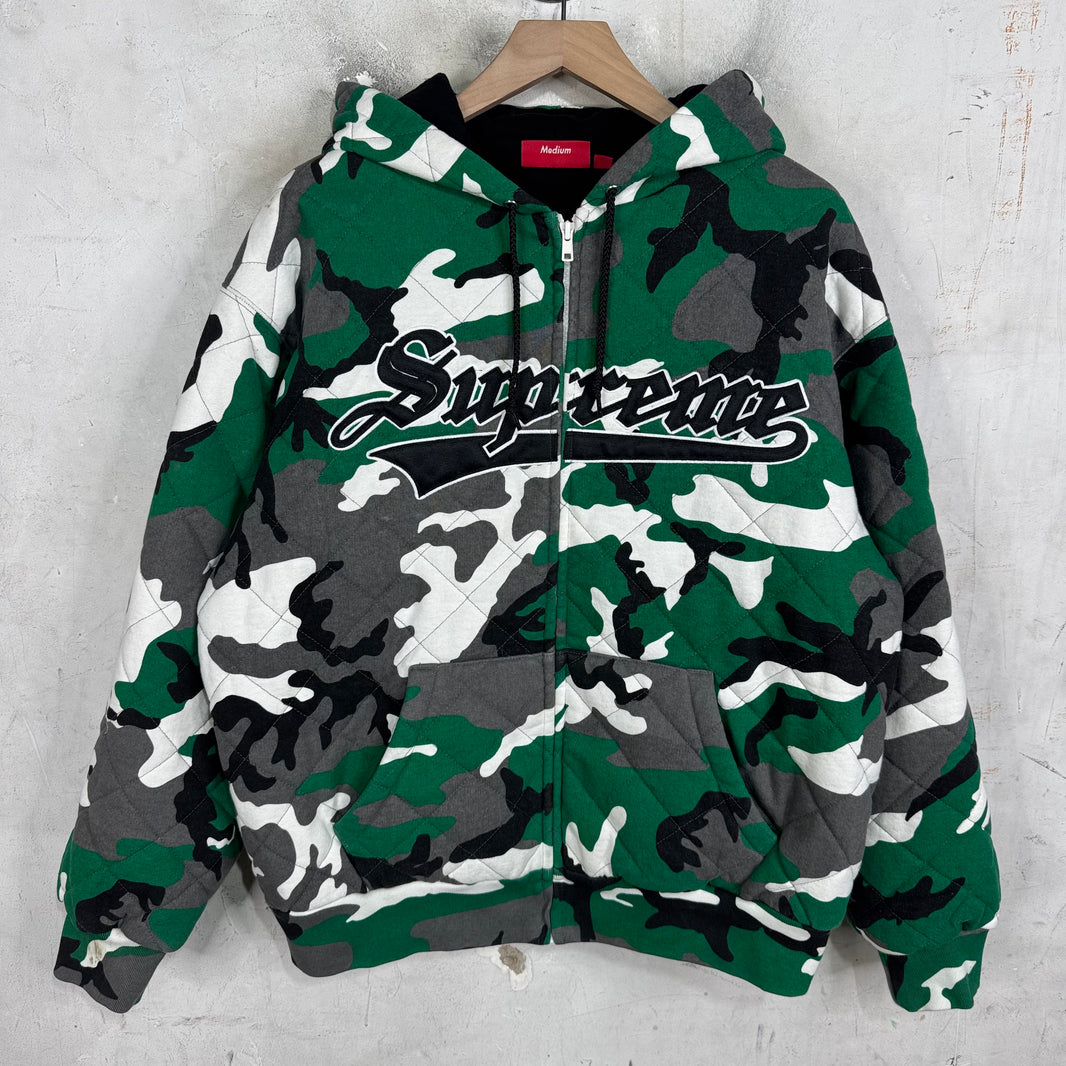 Supreme Quilted Camo Zip Hoodie