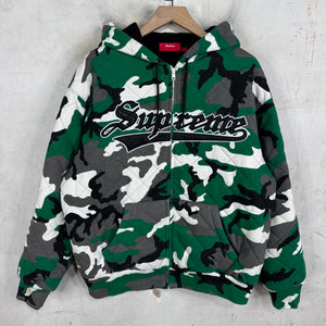 Supreme Quilted Camo Zip Hoodie
