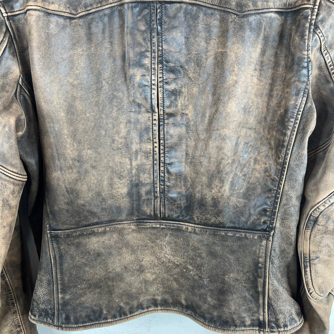 RRL Distressed Moto Leather Cowhide Jacket