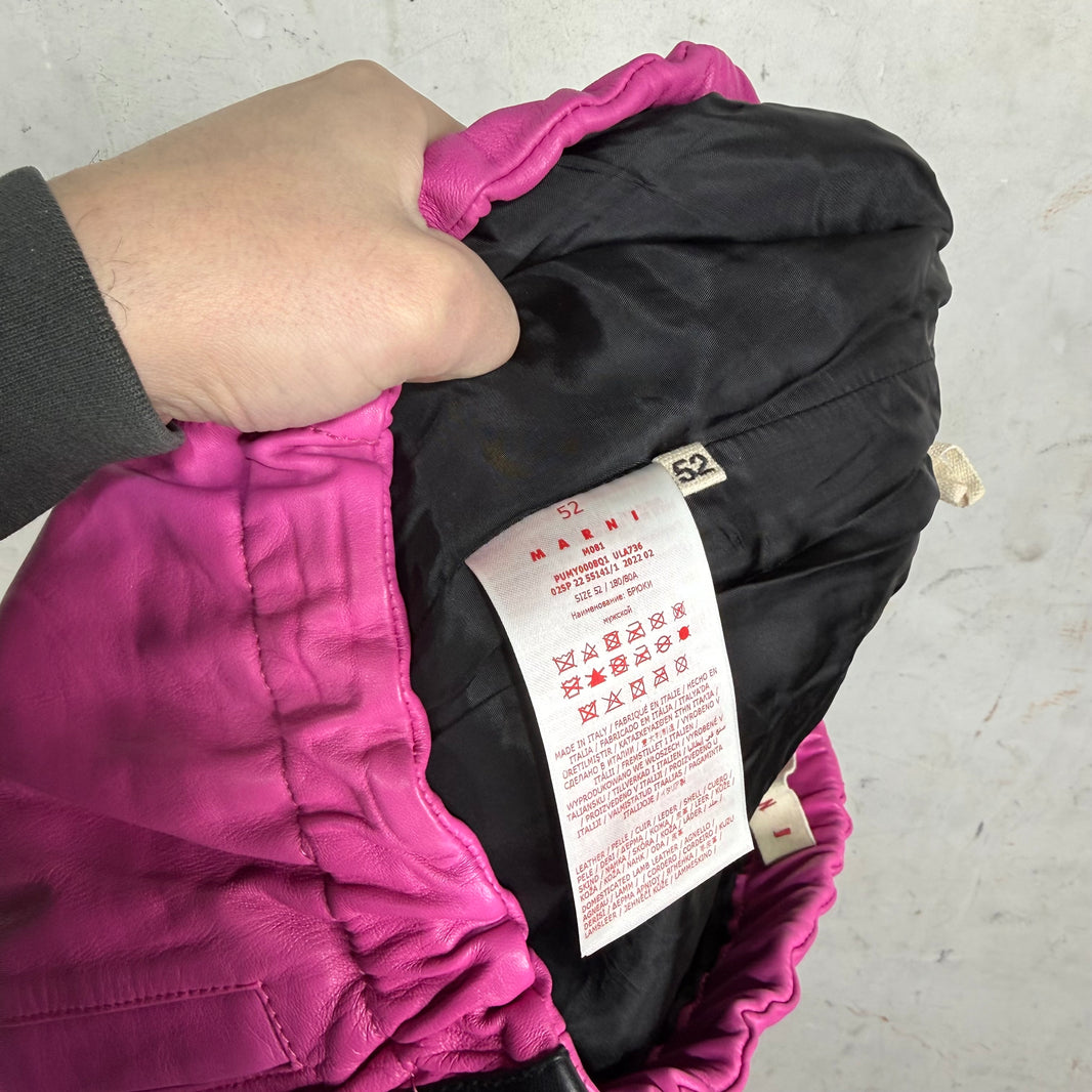 Marni Pink Leather Track Pant