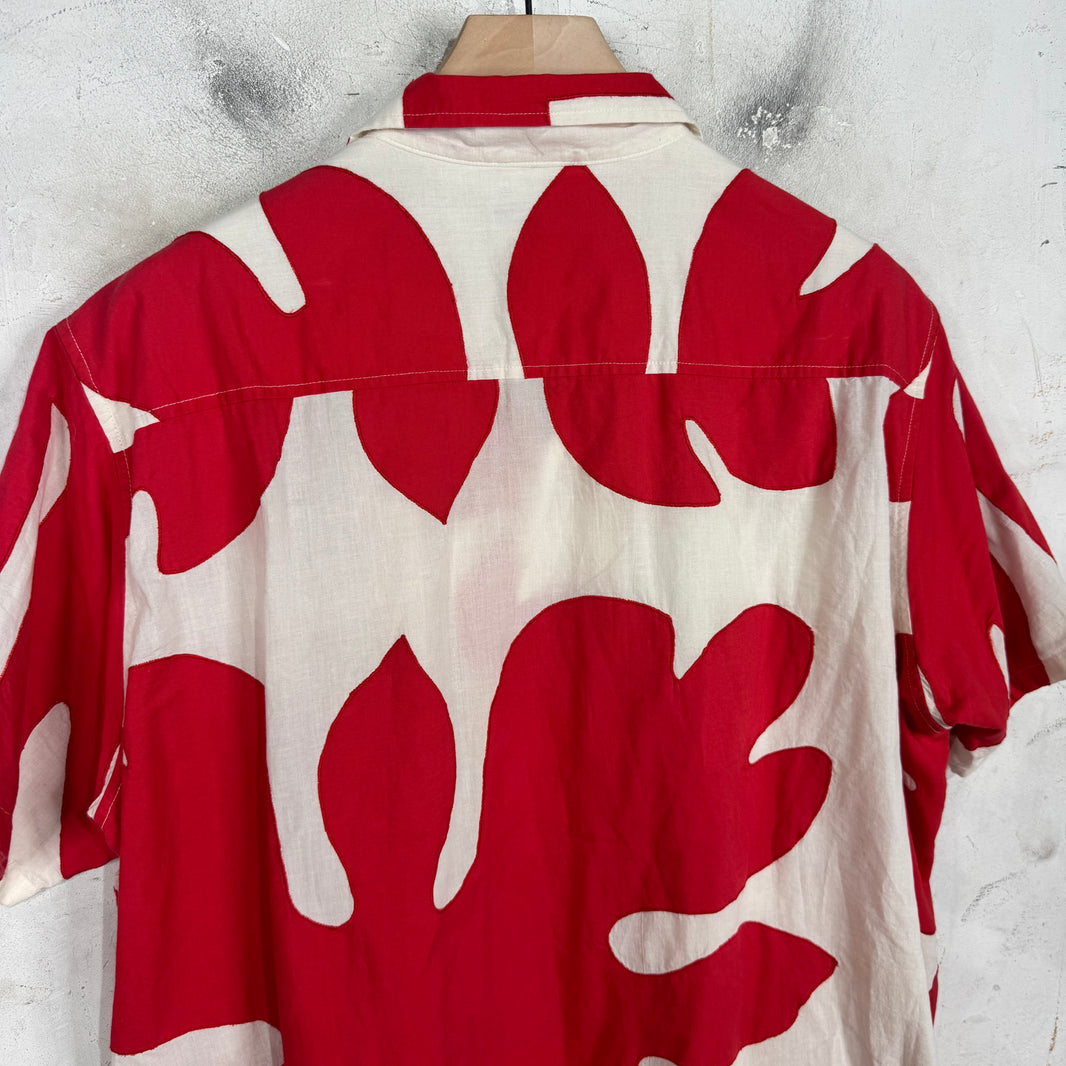 Bode Red Patterned Floral Shirt