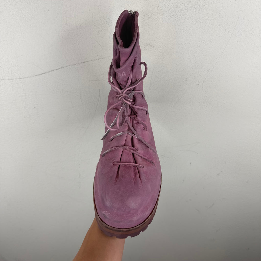 424 Pink Leather Lace Marathon Boots