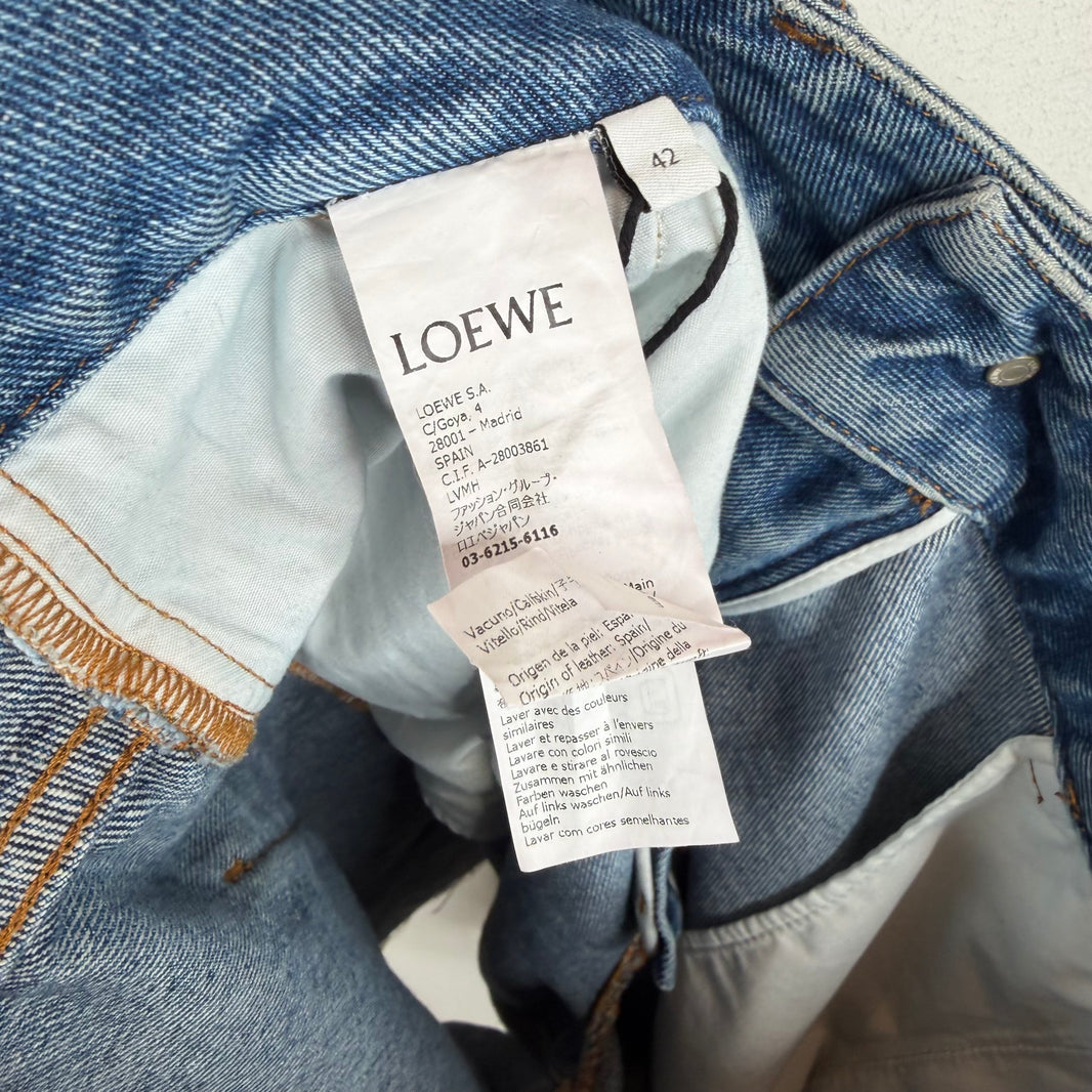 Loewe Anagram Cut Denim Shorts