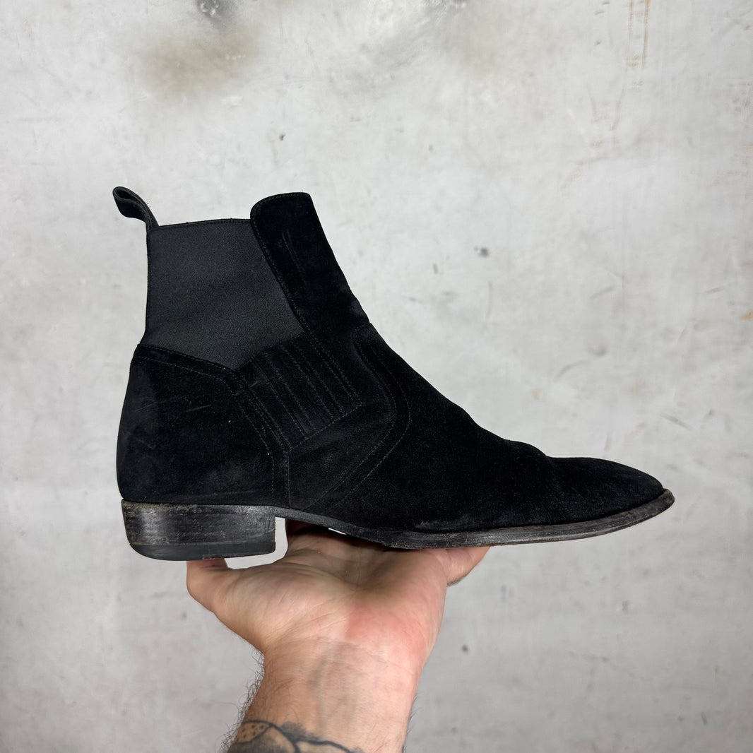 Saint Laurent Black Suede Wyatt Boots