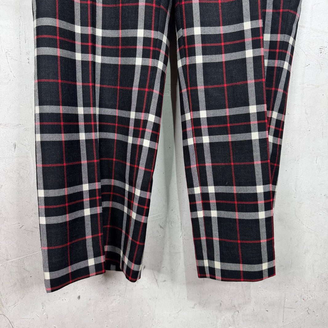 Marni Black/Red Plaid Wool Trousers