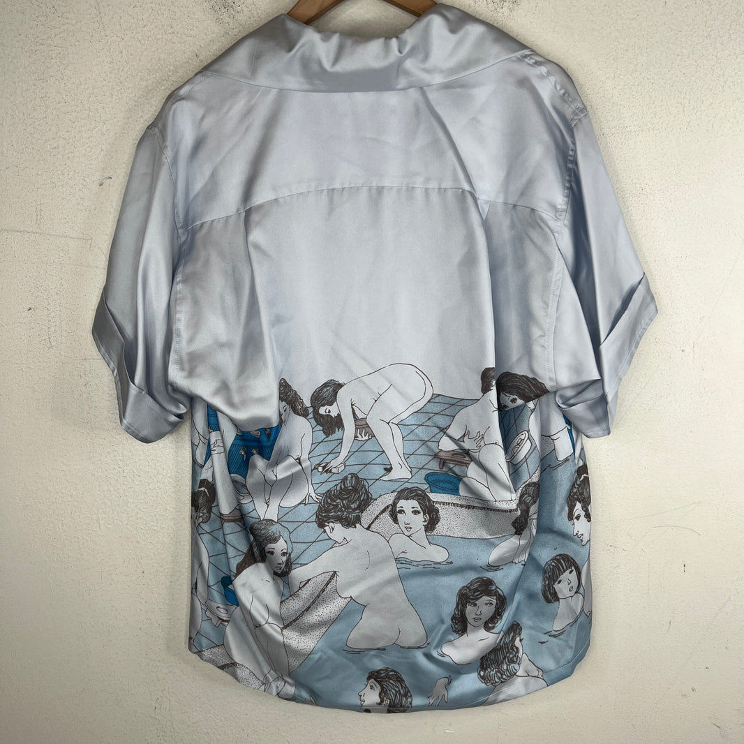 ERD Bath House Silk Button Up Shirt