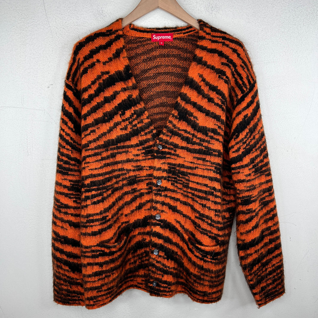 Supreme Orange Tiger Print Wool/Mohair Cardigan