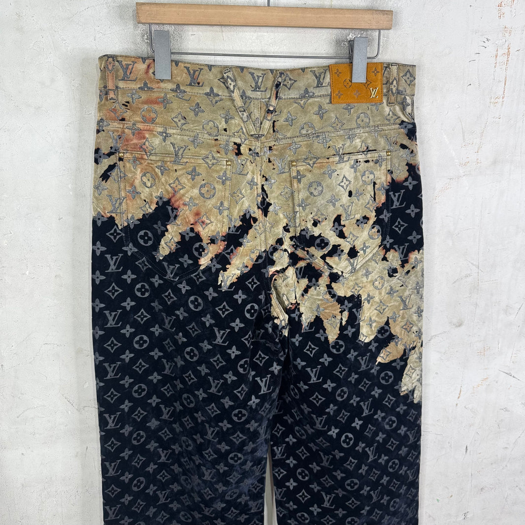Louis Vuitton Velvet Monogram Bleached Jeans