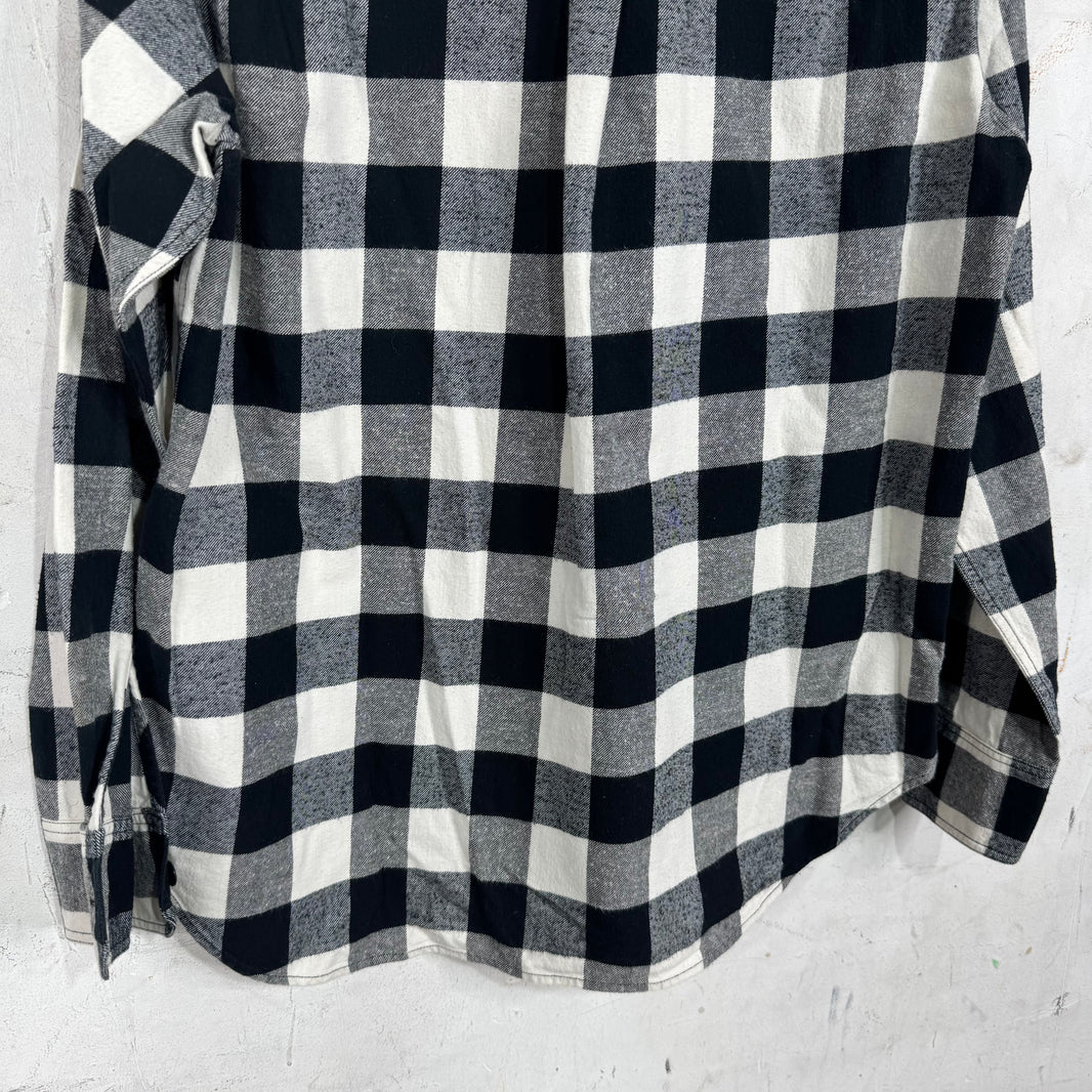 CDG Ganryu White/Black Patchwork Button Up