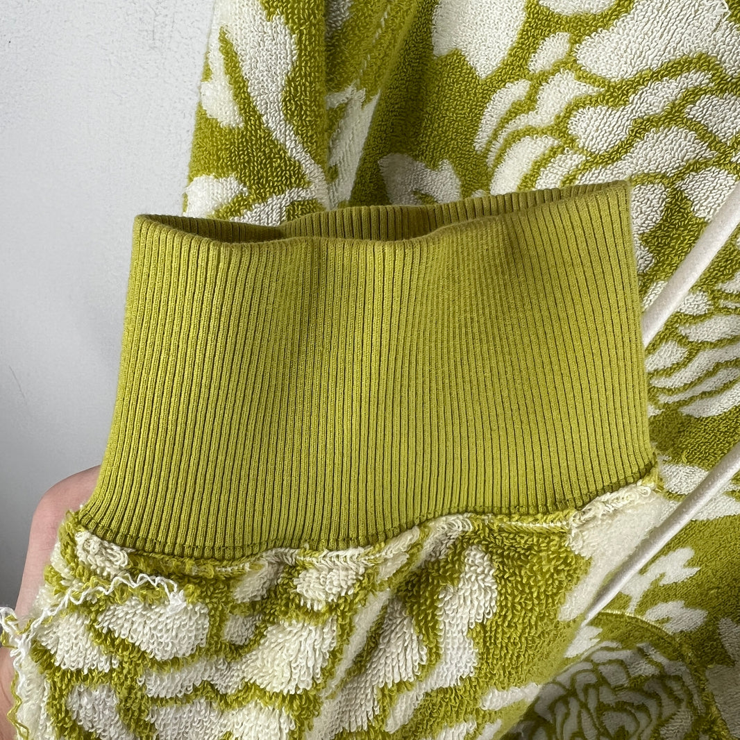 Prada Floral Green Terry Cloth Hoodie
