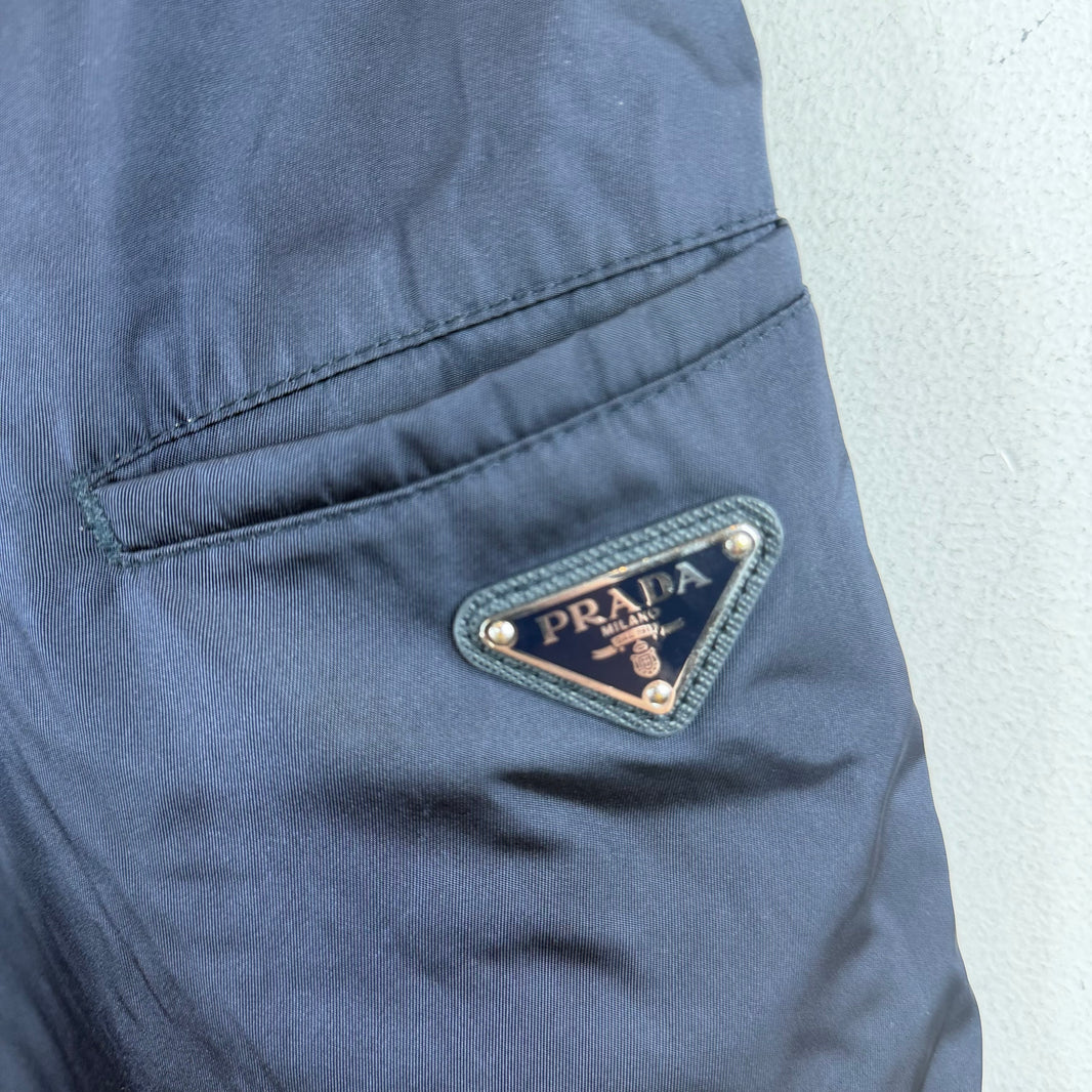 Prada Navy Nylon Badge Shorts