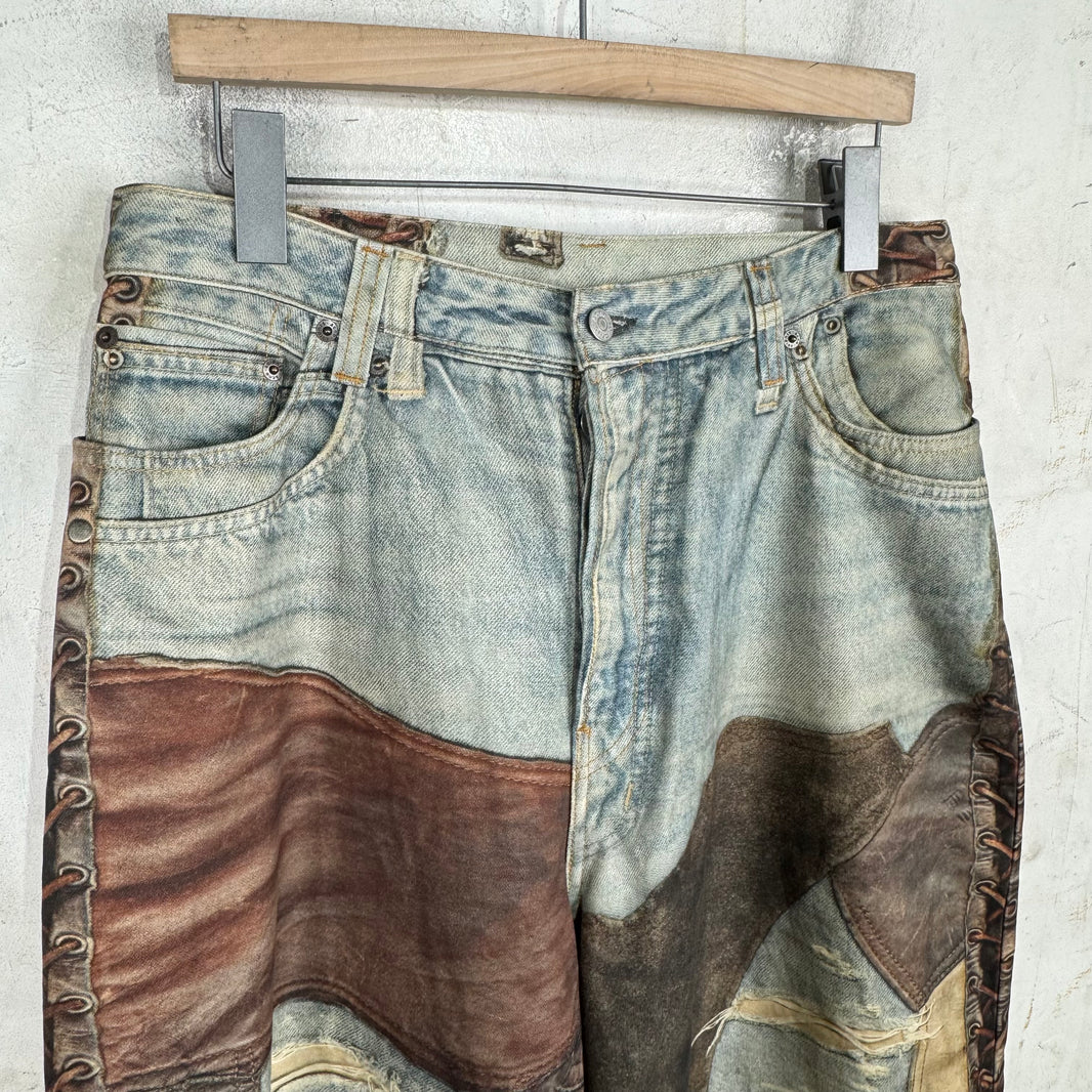 Acne Studios Trompe Leather Baggy Jeans