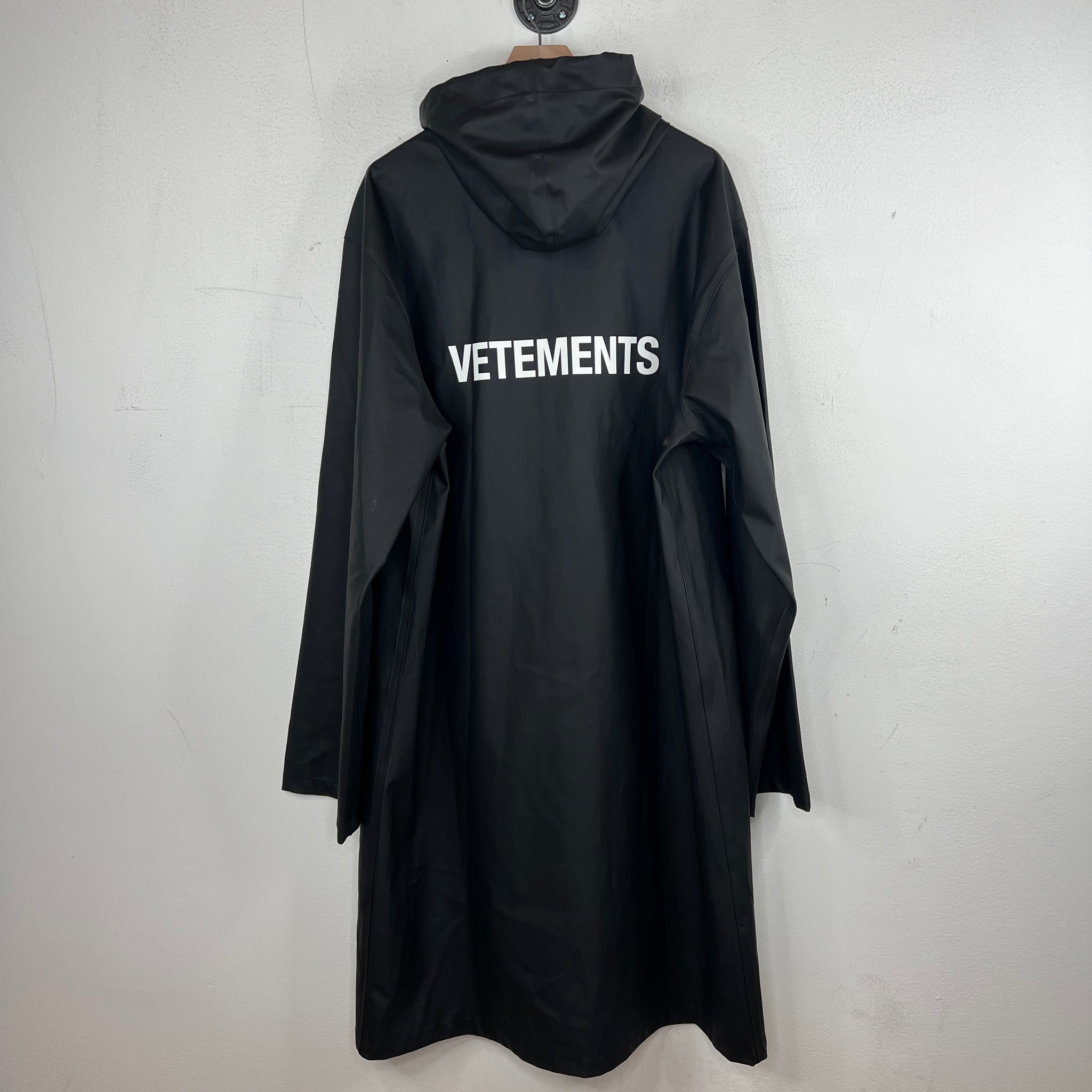 VETEMENTS Black PVC Trench Coat