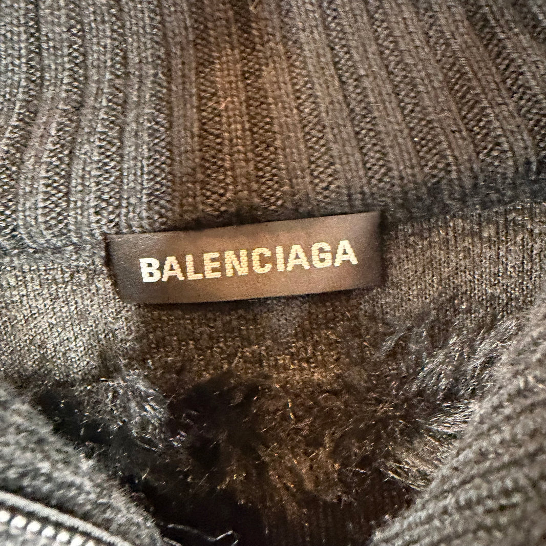 Balenciaga Pride 1/4 Zip Fur Knit Sweater