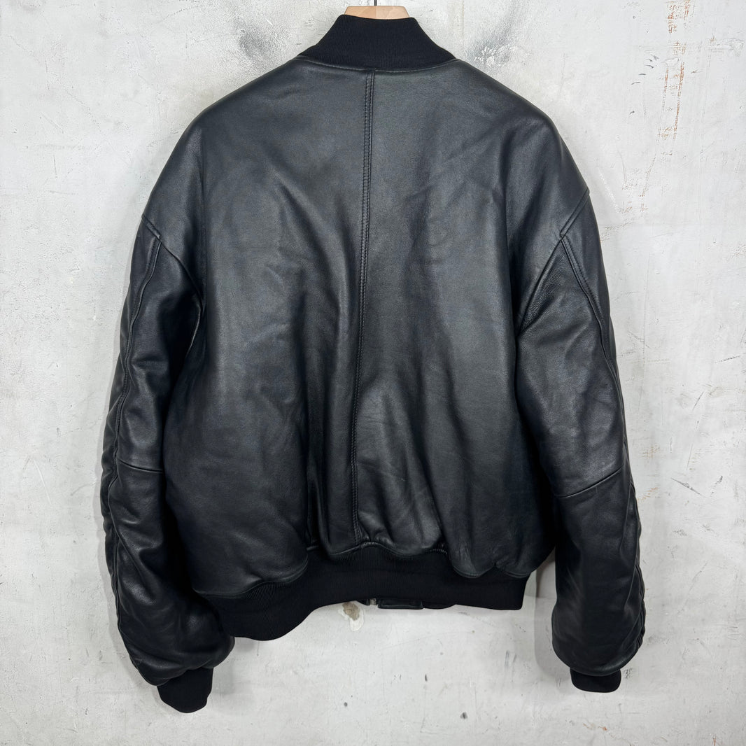 Stussy Leather Flight Bomber Jacket