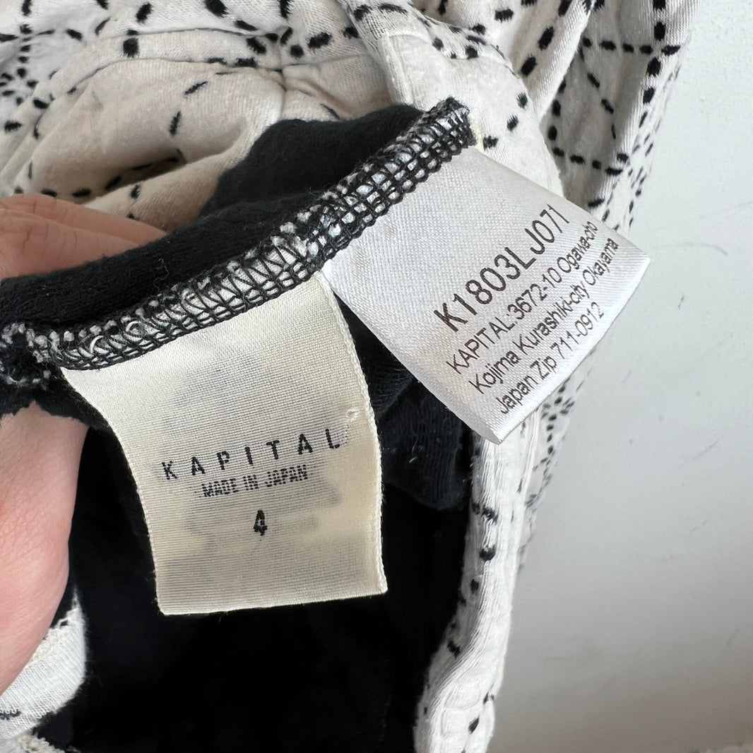 Kapital Sashiko Print Button Up Chore Shirt