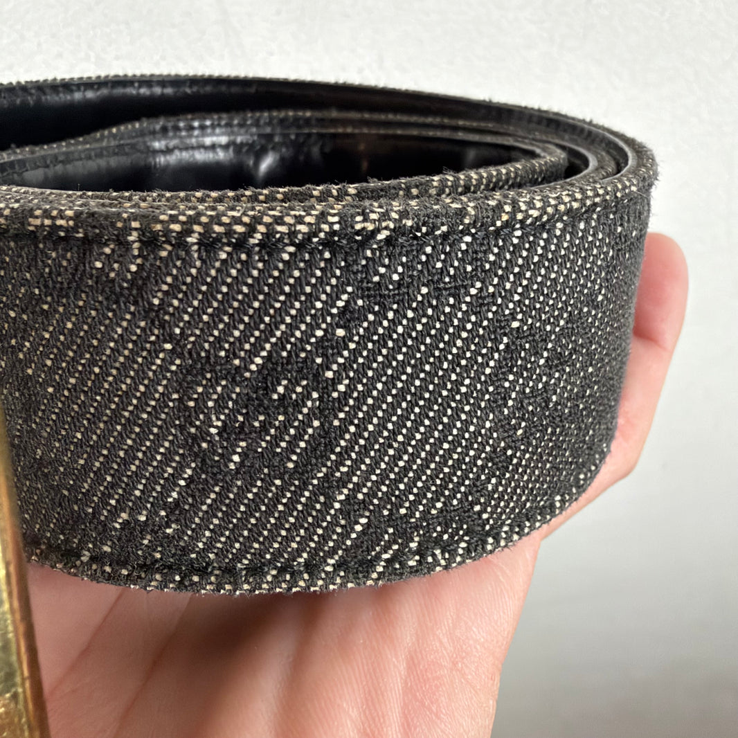 Gucci Denim Monogram Belt