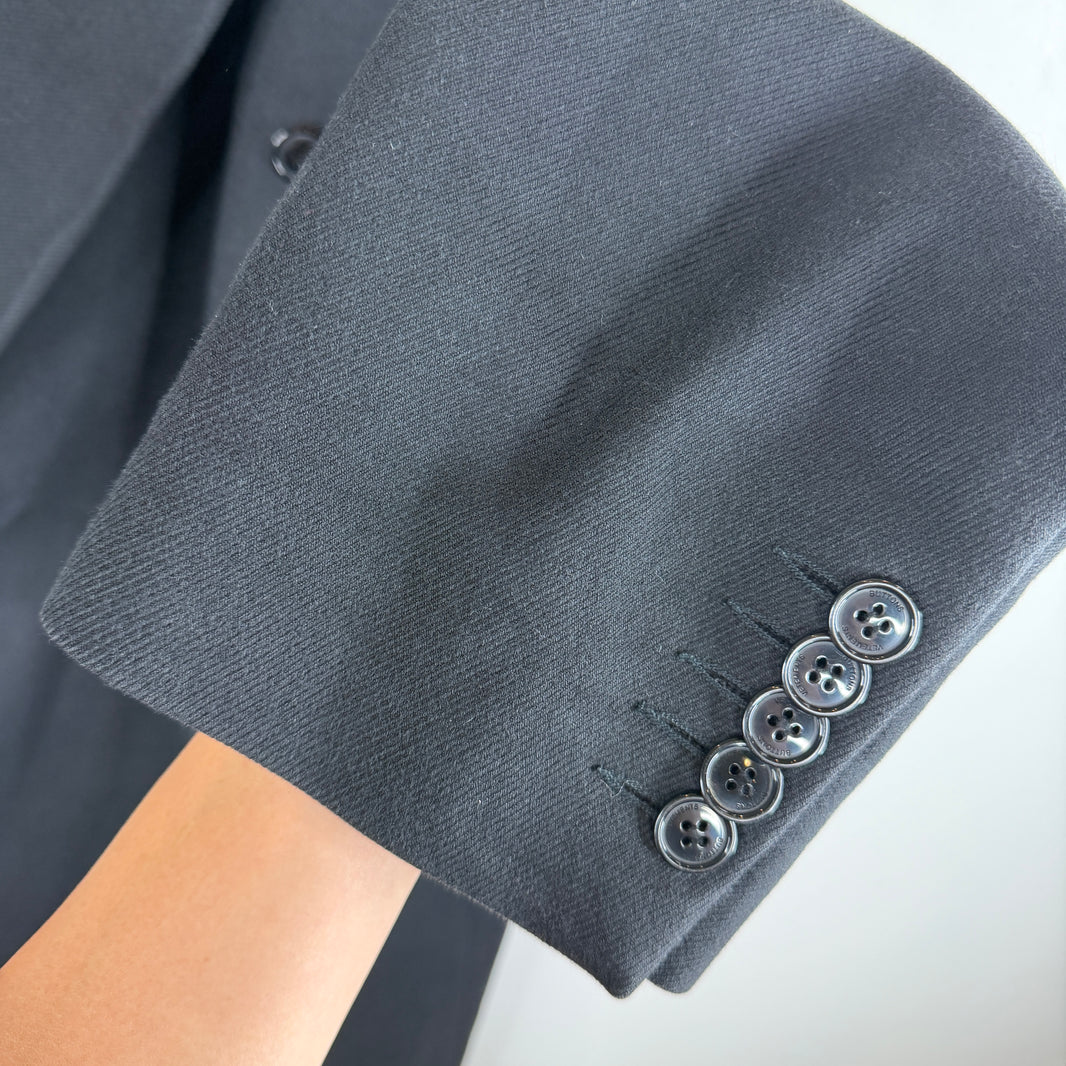 Vetements Wool Shoulder Zipper Double Breasted Trench Coat