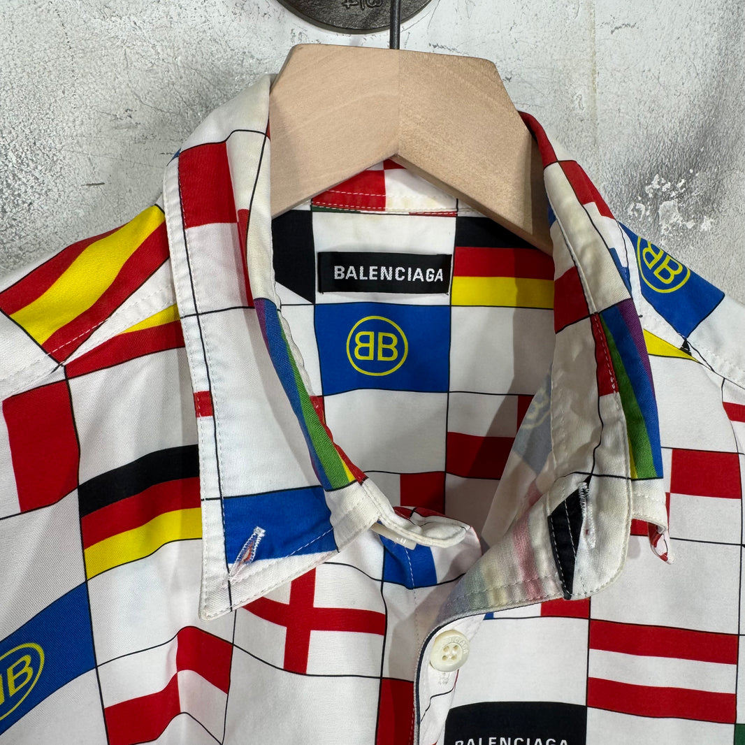Balenciaga Flag Buttoned S/S Shirt