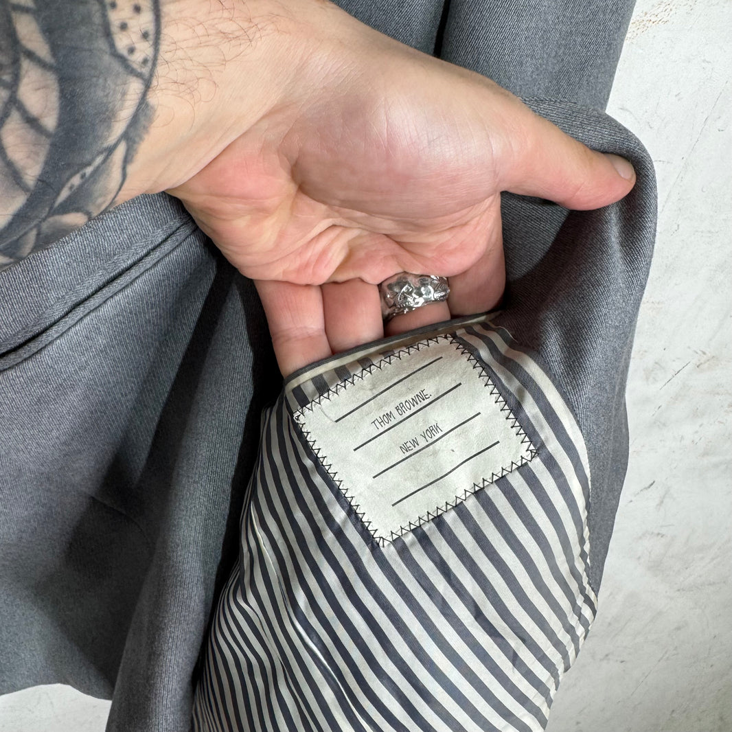 Thom Browne Medium Grey Striped Linear Blazer