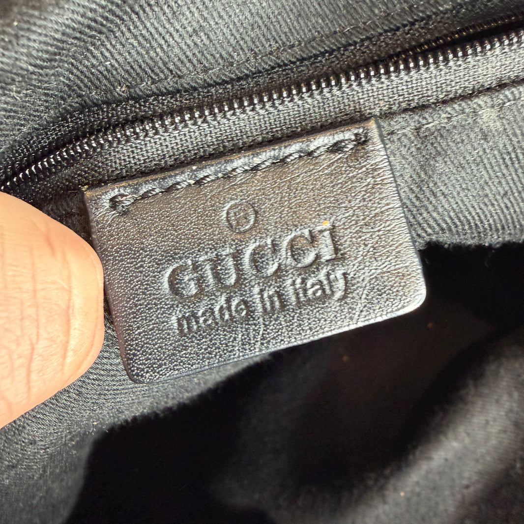 Gucci Leather Monogram Messenger Bag