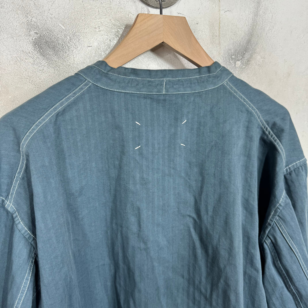 Margiela Oversized Laced Tunic Shirt Blue