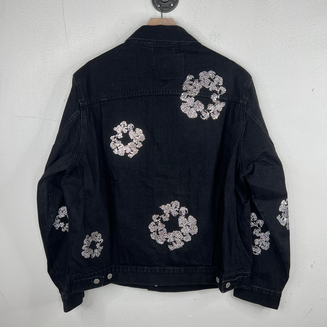 Denim Tears Black Crystal Wreath Denim Jacket