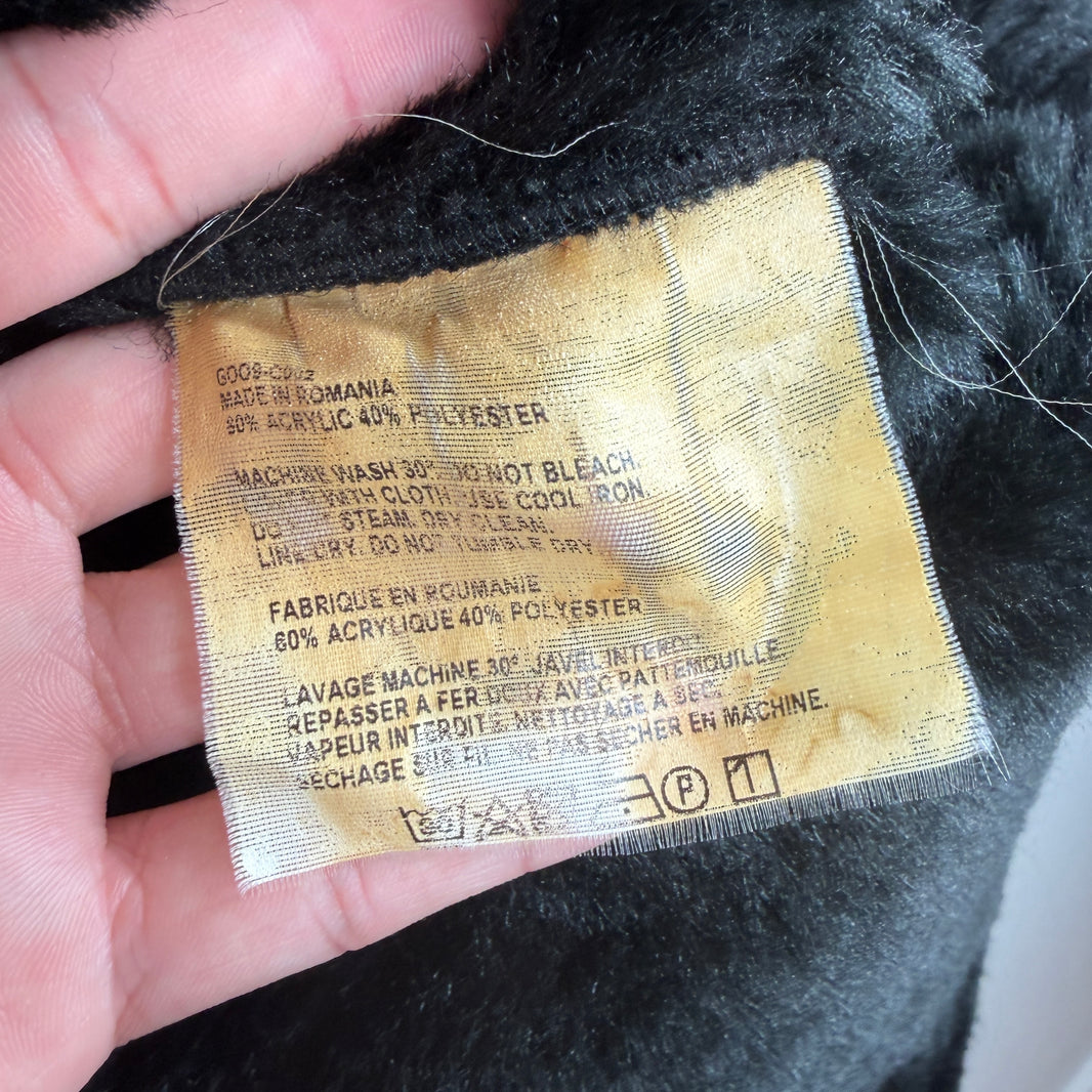 Gosha Rubchinskiy Cracked Leather Fur Lined Jacket