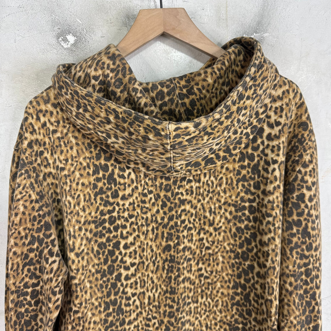 Saint Laurent Cheetah Print YSL Logo Hoodie