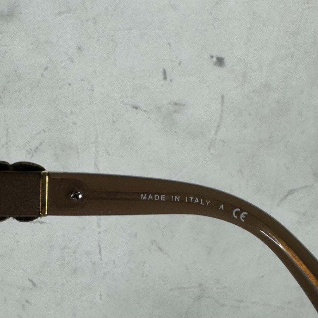Chanel Leather Floral Wide Lens Sunglasses